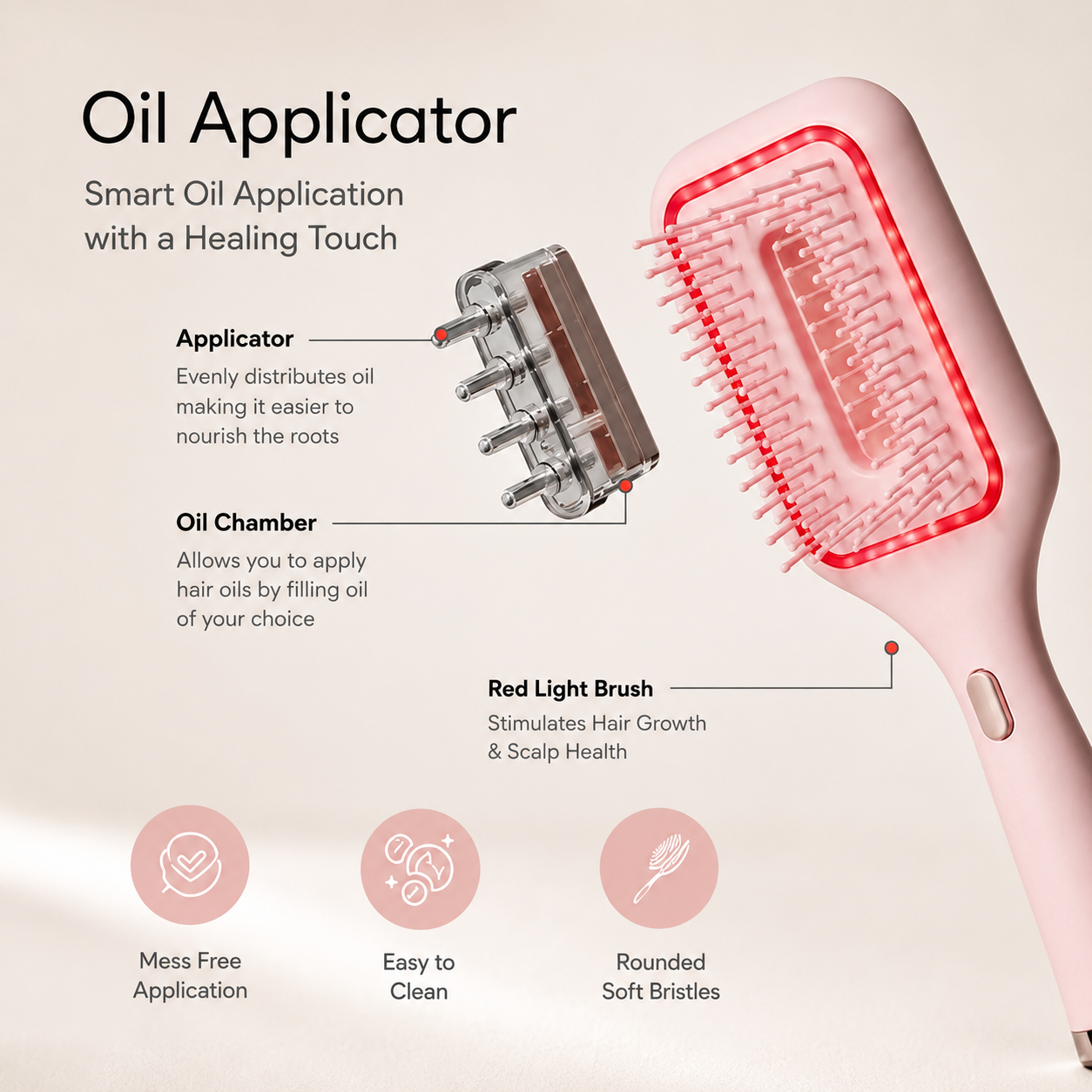 GlowScalp™ Red Light Hair Oil Massage Brush